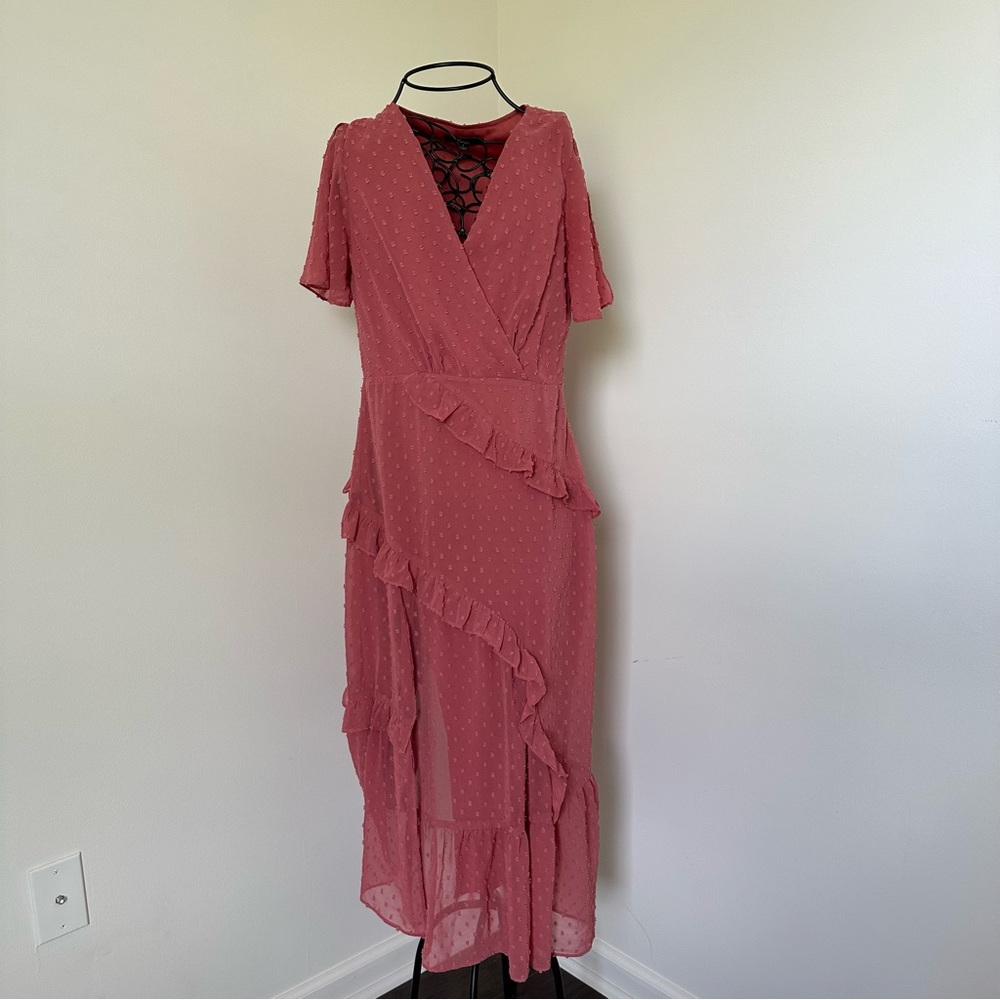Assymetrical Pink Ruffle Dress